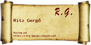 Ritz Gergő névjegykártya